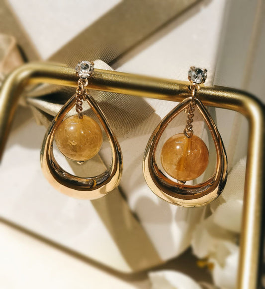 Citrine Sphere Dangling